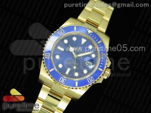 Submariner 116613 LB VRF 1:1 Best Edition YG Wrapped Blue Dial on YG Wrapped Bracelet A2836 MAX Version