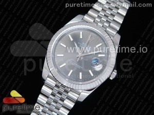 DateJust 41 126334 SS REF 1:1 Best Edition Gray Dial Stick Markers on Jubilee Bracelet A3235 Clone
