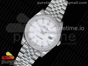 DateJust 41 126334 SS REF 1:1 Best Edition White Dial Stick Markers on Jubilee Bracelet A3235 Clone