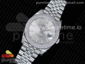 DateJust 41 126334 SS REF 1:1 Best Edition Silver Dial Stick Markers on Jubilee Bracelet A3235 Clone