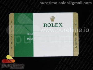 Custom Made Rolex Warranty Card with Anti-Forgery Crown and Fluorescent Label V2