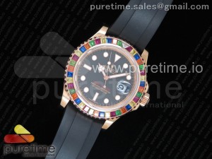 Yacht-Master 40 116695SATS GMF Best Edition 904L Case on Black Rubber Strap SA3135