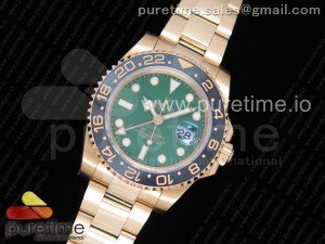 GMT-Master II 116718 LN Black Ceramic YG EWF Best Edition Green Dial on YG Bracelet A2836