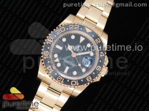 GMT-Master II 116718 LN Black Ceramic YG EWF Best Edition Black Dial on YG Bracelet A2836