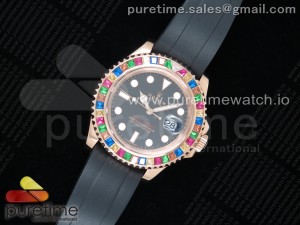 Yacht-Master 40 116695SATS TWF Best Edition Black Dial on Rubber Strap A2836