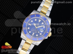 Submariner Two Tone SS/YG 116613 D1F Best Edition Blue Dial on SS/YG Bracelet A2836