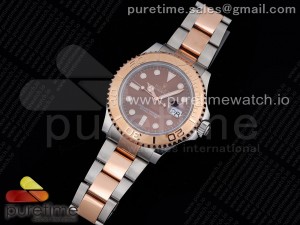 Yacht-Master 116621 D1F Brown Dial on Rose Gold Wrapped  SS/RG Bracelet A2836