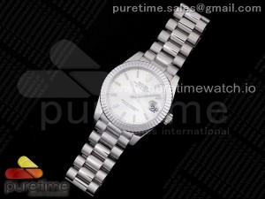 DateJust 31 Ladies 278289 GMF 316L Steel Silver Dial Stick Markers on President Syle Bracelet
