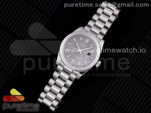 DateJust 31 Ladies 278289 GMF 316L Steel Gray Dial Stick Markers on President Syle Bracelet