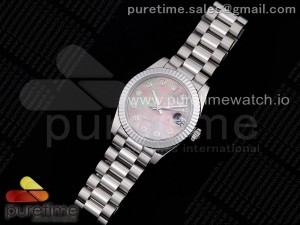 DateJust 31 Ladies 278289 GMF 316L Steel Pink MOP Dial Diamonds Markers on President Syle Bracelet
