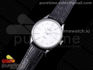 Cellini 50509 SS GMF 1:1 Best Edition White Dial Stick Markers on Black Leather Strap SA3132
