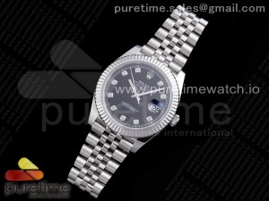 New DateJust 41 126334 SS REF 1:1 Best Edition Black Dial Diamonds Markers on Jubilee Bracelet A3235 Clone