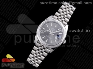 New DateJust 41 126334 SS REF 1:1 Best Edition Gray Dial Stick Markers on Jubilee Bracelet A3235 Clone