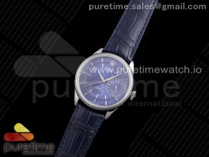 Cellini 50519 SS GMF 1:1 Best Edition Blue Dial on Blue Leather Strap SA3165