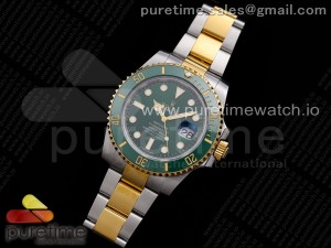 Submariner 116613 LV VRF Best Edition YG Wrapped Bezel Green Dial on SS/YG Bracelet A2836 MAX Version