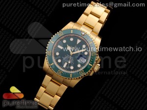 Submariner 116618 LV VRF Best Edition YG Wrapped Green Dial on YG Wrapped Bracelet A2836 MAX Version