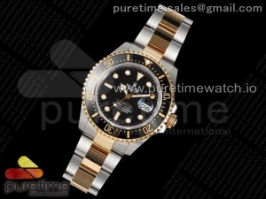 Sea-Dweller Two Tone SS/YG Wrapped Gold 126603 JDF Best Edition Black Dial on SS/YG Bracelet SA3235 V4
