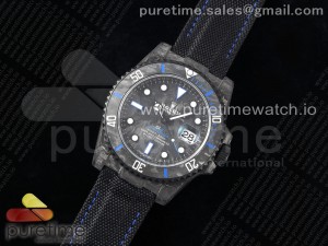 Submariner DIW Carbon VSF 1:1 Best Edition Black/Blue Dial on Black Nylon Strap VS3135