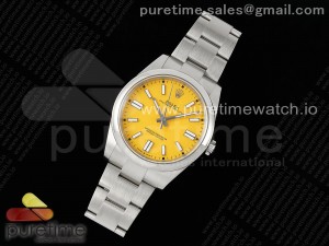 Oyster Perpetual 41mm 124300 KING 1:1 Best Edition 904L Steel Yellow Dial on SS Bracelet K3230