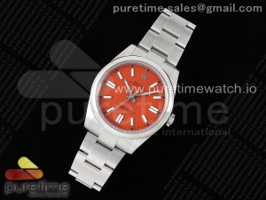 Oyster Perpetual 41mm 124300 KING 1:1 Best Edition 904L Steel Red Dial on SS Bracelet K3230