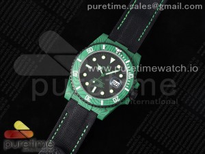 Submariner DIW Green Carbon VSF 1:1 Best Edition Black Dial on Black Nylon Strap VS3135
