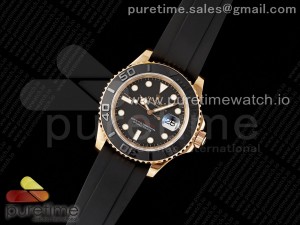 Yacht-Master 126655 RG APSF Best Edition Black Dial on Black Rubber Strap A3235