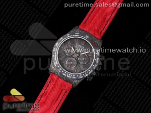 Daytona DIW Carbon Case and Bezel N6F Best Edition Carbon/Red Dial on Red Nylon Strap SA4130