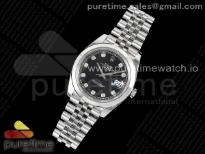 DateJust 41 126300 Polished Bezel KING 1:1 Best Edition 904L Steel Black Diamonds Dial on Jubilee Bracelet VR3235