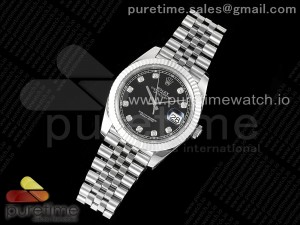 DateJust 41 126334 Fluted Bezel KING 1:1 Best Edition 904L Steel Black Diamonds Dial on Jubilee Bracelet VR3235