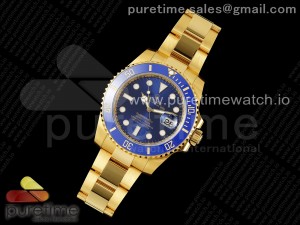Submariner 116618 LB KF 1:1 Best Edition YG Wrapped Blue Dial on YG Bracelet VR3135