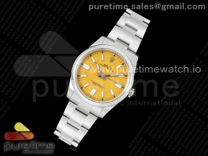 Oyster Perpetual 124300 41mm VSF 1:1 Best Edition 904L Steel Yellow Dial VS3235