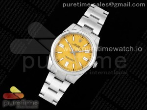 Oyster Perpetual 124300 41mm Clean 1:1 Best Edition 904L Steel Yellow Dial VR3230