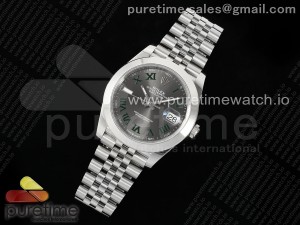 DateJust 41 126330 904L SS VSF 1:1 Best Edition Gray Dial Green Roman on Jubilee Bracelet VS3235