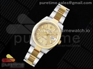 DateJust 41 126333 Clean 1:1 Best Edition 904L Steel YG Textured Dial on SS/YG Oyster Bracelet VR3235