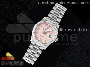 Day Date 36 SS TWSF Best Edition Pink Roman Diamonds Dial on SS Bracelet A2836
