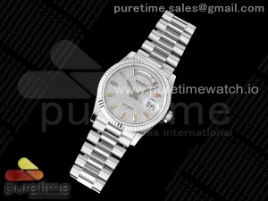 Day Date 36 SS TWSF Best Edition Diamonds Dial on SS Bracelet A2836