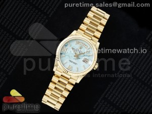 Day Date 36 YG TWSF Best Edition Blue Roman Diamonds Dial on YG Bracelet A2836
