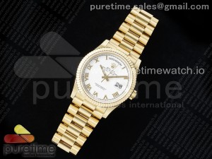 Day Date 36 YG TWSF Best Edition White Roman Dial on YG Bracelet A2836