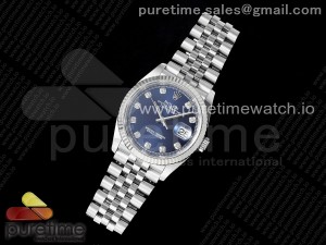 DateJust 36 126234 APF 1:1 Best Edition 904L Steel Blue Diamonds Dial on SS Jubilee Bracelet VR3235