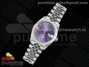 DateJust 36 126234 APF 1:1 Best Edition 904L Steel Purple Diamond Roman Dial on Jubilee Bracelet VR3235