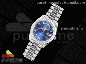Day Date 40 SS 228236 ARF 1:1 Best Edition Blue Roman Dial on President Bracelet VR3255 (Gain Weight)