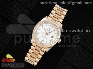 Day Date 40 RG 228235 ARF 1:1 Best Edition White Roman Dial on President Bracelet VR3255 (Gain Weight)