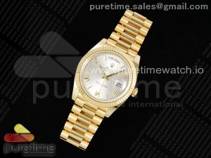 Day Date 40 YG 228238 ARF 1:1 Best Edition Silver Roman Dial on President Bracelet VR3255 (Gain Weight)