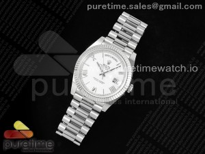Day Date 40 SS 228236 ARF 1:1 Best Edition White Roman Dial on President Bracelet VR3255 (Gain Weight)
