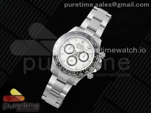 2023 Daytona 126500 QF 1:1 Best Edition 904L Steel White Dial on SS Braclet SA4131