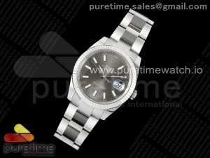 DateJust 41 126334 C+F 1:1 Best Edition 904L Steel Gray Dial on SS Oyster Bracelet VR3235