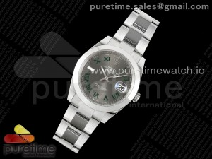 DateJust 41 126330 C+F 1:1 Best Edition 904L Steel Gray Dial Green Roman on SS Oyster Bracelet VR3235