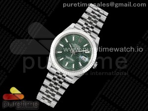DateJust 41 126334 904L SS VSF 1:1 Best Edition Green Textured Dial on Jubilee Bracelet VS3235