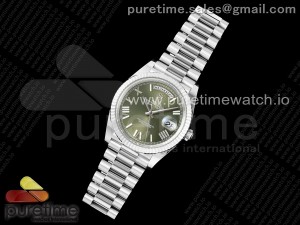 Day Date 40 SS 228239 THBF 1:1 Best Edition Green Roman Dial on President Bracelet VR3255 (Gain Weight)