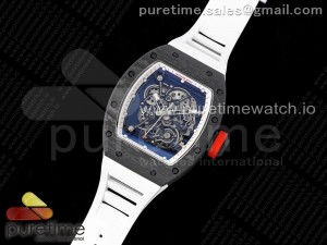 RM055 NTPT BBR Best Edition Skeleton White Dial on White Rubber Strap Clone RMUL2
